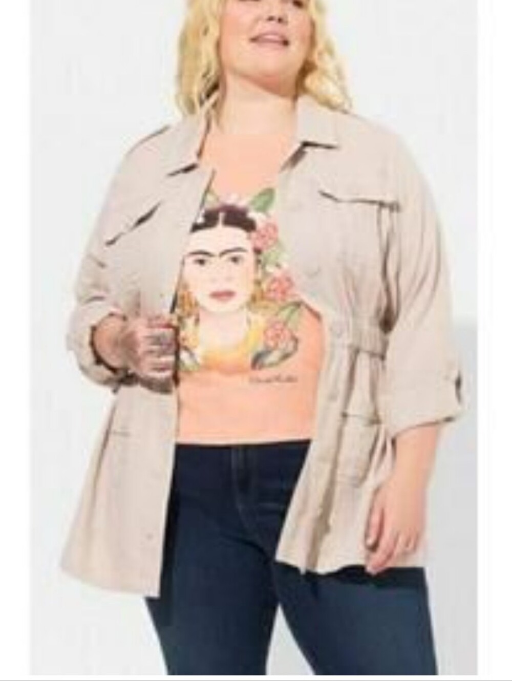 torrid Beige Lightweight Utility Anorak Jacket
